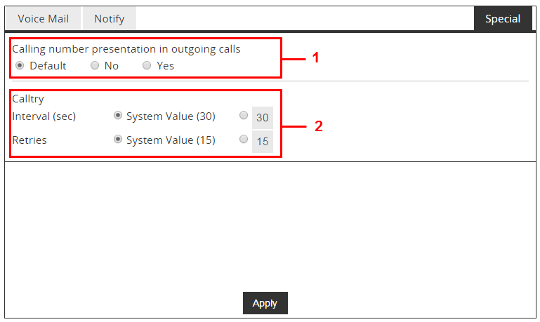 Misc settings