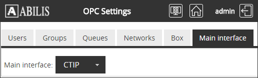 Main interface